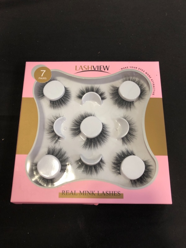 Photo 2 of 7 Pairs Mink Lashes, LASHVIEW False Eyelashes Handmade Lashes,3D Natural Layered Effect,Reusable Natural Look False Eyelashes for Makeup
