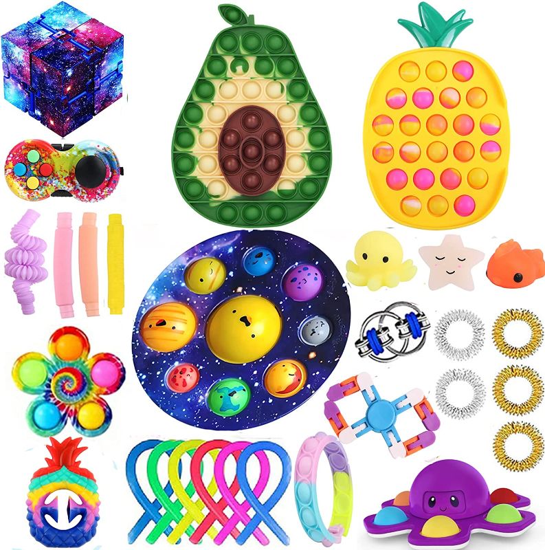 Photo 1 of Fidget Packs Sensory Fidget Toys Set with Planet Pop , Stress Relive Anxiety Relief Fidget Toys Packs (Pack G)
