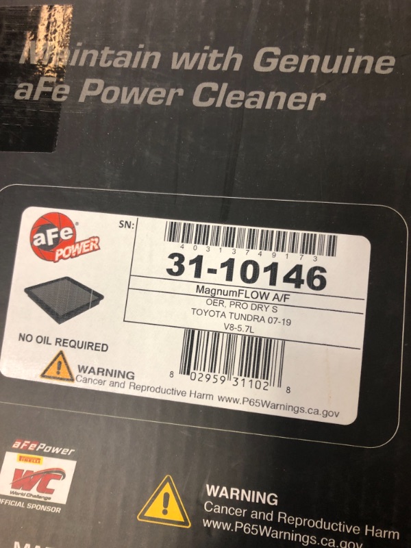 Photo 3 of 2021 Toyota Land Cruiser AFe Pro-Dry S Air Filters, Magnum FLOW OE Replacement Air Filter W/ Pro DRY S Filter Media, Flat Panel Filter
