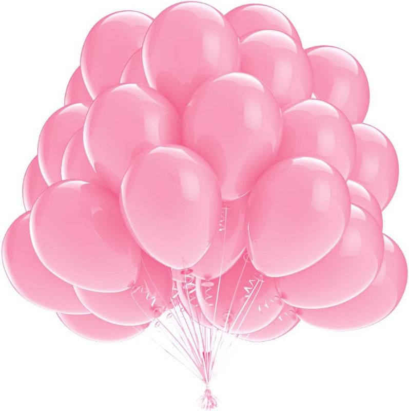 Photo 1 of 100PCS Light Pink Latex Balloons for Birthday Party Decoration Supplies Princess Helium Balloons for Wedding Bridal Baby Shower
