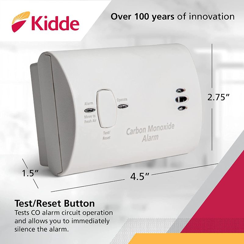 Photo 1 of Kidde Carbon Monoxide Detector, Battery Powered with LED Lights, CO Alarm