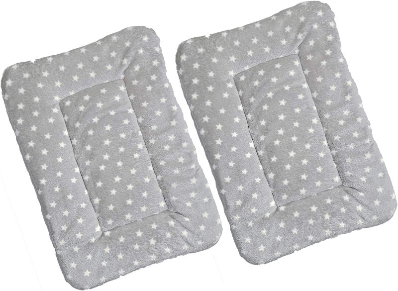 Photo 1 of 2 Pcs Pet Bed Mats. Ultra Soft Pet (Dog/Cat) Bed with Cute Prints. Reversible Faux Lambswool Kennel Pad - SMALL -