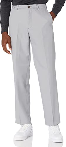 Photo 1 of Amazon Essentials Men's Classic-Fit Expandable-Waist Flat-Front Dress Pant Size: 38W x 30L
