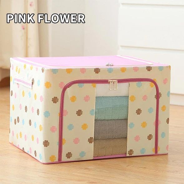 Photo 1 of 72 L Clothes Storage Box Cloth Art Clothing Finishing Box Extra Large Folding Steel Frame Wardrobe Storage Box Storage Household
