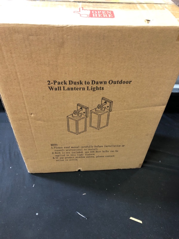 Photo 2 of 2 Packs Dusk to Dawn Outdoor Wall Lantern with Sensor