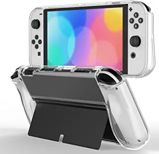 Photo 1 of JETech Protective Case for Nintendo Switch (OLED Model) 7-Inch 2021 Release, Grip Cover with Shock-Absorption and Anti-Scratch Design, HD Clear
