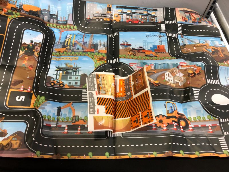 Photo 3 of Excavator Toy for Kids,4 in 1 Construction Toy Truck with Drill and Map,Toys for 3 Year Old Boys, Assemble Sliding Track with Map,Floor Drill,Crane,Excavator with Electric Drill for Kids 3 Years +