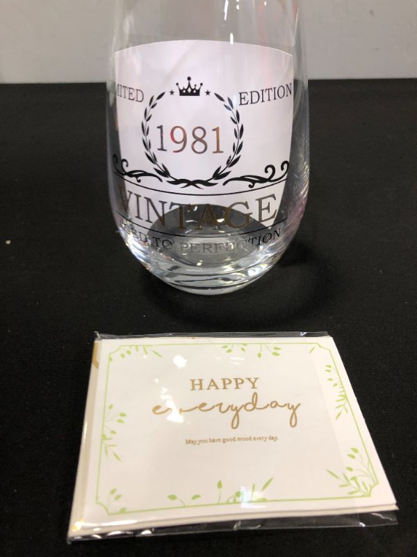 Photo 2 of 40th Birthday Gifts for Women Men Wine Glass - 1981 Vintage Funny Wine Glasses Gifts for Mom Dad Aunt Uncle Husband Wife Friends Turning 40, 40th Birthday Drinking Party Decoration for Her, Him