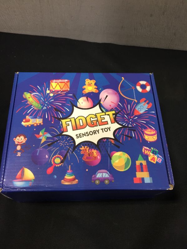 Photo 2 of (56 Pack) Fidget Sensory Toy Box Set Pop Popper Bulk Party Favor Stocking Stuffer Prize Anxiety Autism Stress Game Chest Carnival Prizes Pinata Classroom Treasure Gift for Girls Boys Kids Adults ADHD * FACTORY SEALED 
