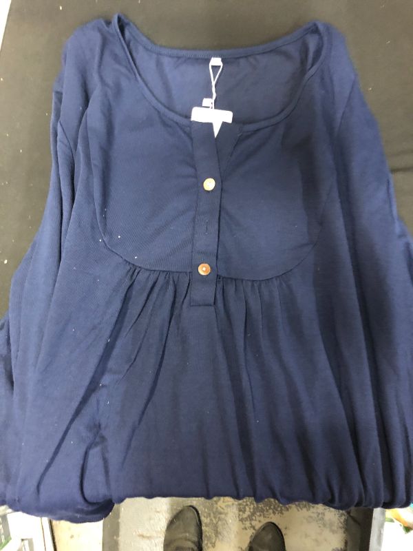 Photo 2 of AURISSY Plus-Size Tops for Women Long Sleeve Henley Shirts Flowy Tunics - 24W