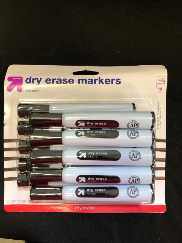 Photo 2 of 10pk Chisel Tip Dry Erase Markers - up & up™

