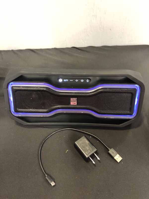 Photo 2 of Altec Lansing RockBox - Waterproof, Wireless, Bluetooth Speaker, Floating, IP67, Portable Speaker, Strong Bass, Rich Stereo System, Microphone, 100 ft Range, Lightweight, 12-Hour Battery, LED Lights
