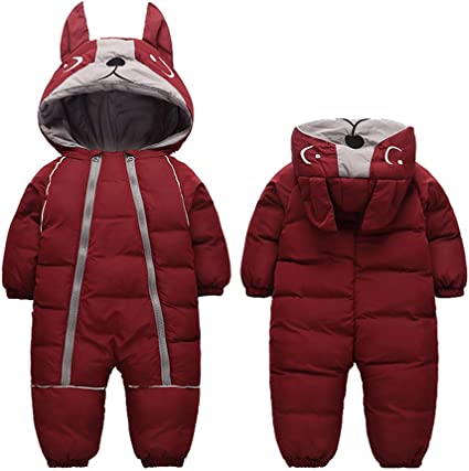 Photo 1 of ALLAIBB Toddler Baby Boy Girl Winter Snowsuit Coat Thick Outwear Warm Hood Snow Suit Jumpsuit
 