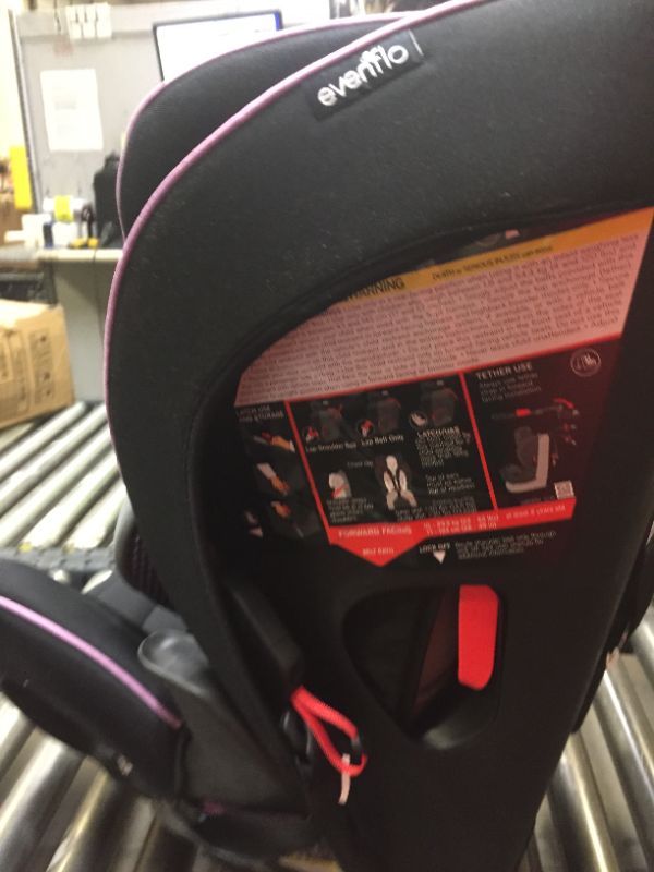 Photo 8 of Evenflo EveryFit 4-in-1 Convertible Car Seat - Augusta, Box Packaging Damaged, Moderate Use, Scratches and Scuffs Found on Item, Box packaging Damaged, Dirty from Previous Use, Missing Cup Holders