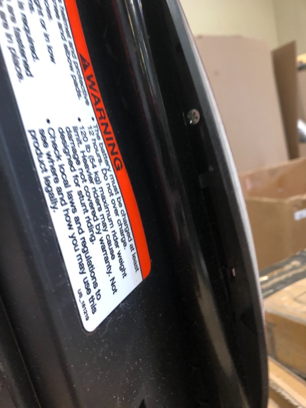 Photo 1 of Razor Power Core E90 Electric Scooter, Box Packaging Damage, Moderate Use, Scratches and Scuffs Found on Item, Hardware Loose in Box, Missing Hardware, Item Turned on, Did not Go or Glow. 
