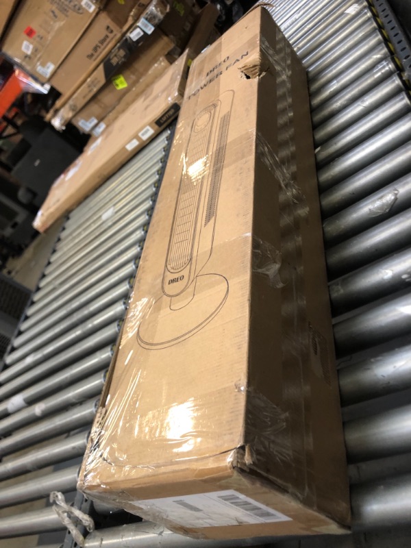 Photo 2 of Dreo Cruiser Pro T1 Tower Fan, Box Packaging Damaged, Moderate Use, Scratches and Scuffs Found on Item, Item turns on and Blows Air