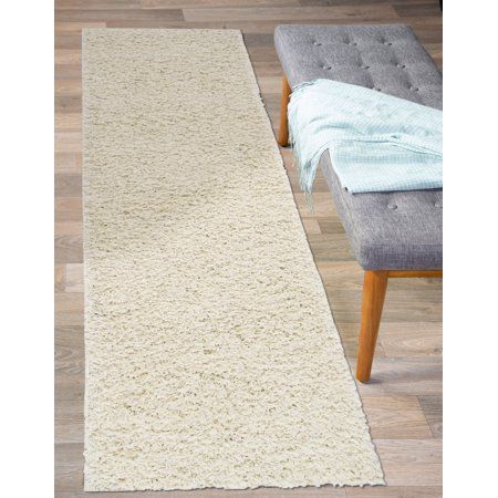 Photo 1 of 2' X 7' Runner Area Rug, Color Ivory, Minor Use. 