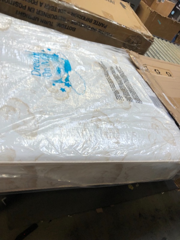 Photo 1 of Dream On Me Twilight 5” 80 Coil Inner Spring Crib and Toddler Mattress I Greenguard Gold Certified I JPMA Certified, Box Packaging Damaged, Minor Use,
