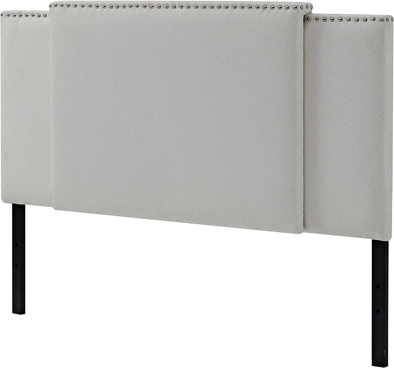 Photo 1 of Ball&Cast Bed Upholstered Fabric Upholstered Rectangle Design Full/Queen/King Size 3 in 1,Heights from 37 to 49 inch Adjustable Ivory Set of 1