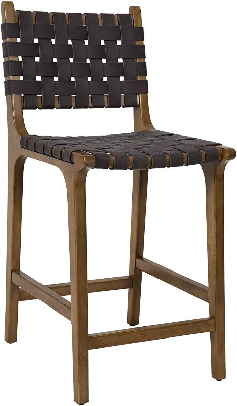 Photo 1 of Ball & Cast Counter Stool Barstool 24 Inch F/A Seat Height Dark Grey, Faux leather Straps Set of 1