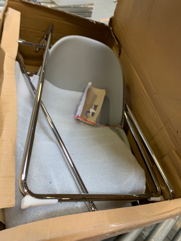 Photo 1 of 2 gray Plastic Stools. , Box Packaging Damaged, Moderate Use, Scratches and Scuffs on Item, Missing Parts and Some Hardware, Selling for Parts
