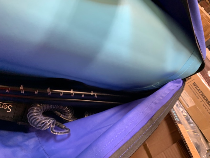Photo 7 of Serenelife Inflatable Stand Up Paddle Board (6 Inches Thick), Box Packaging Damaged, Moderate Use, Scratches and Scuffs on Item, Missing Parts and Some Hardware, Dirty From Previous Use, Air Leak in Inflatable, Selling for Parts