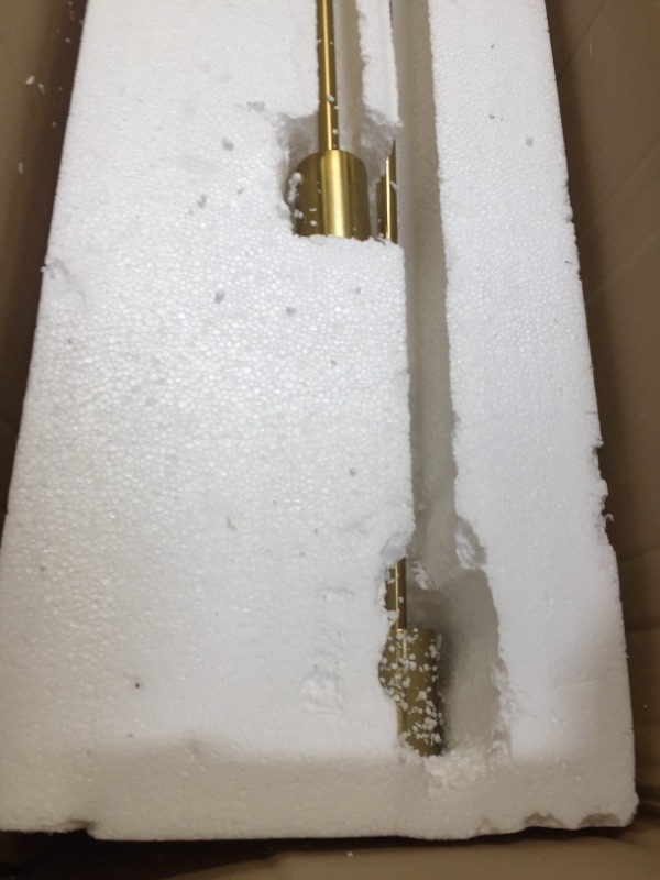 Photo 5 of Amazon Brand – Rivet Mid-Century Modern Metal Rod Ceiling Pendant Light Chandelier - 48.9" x 42.6" x 43. 1", Box Packaging Damaged, Moderate Use, Scratches and Scuffs on Item, Missing Parts and Some Hardware, Selling for Parts
