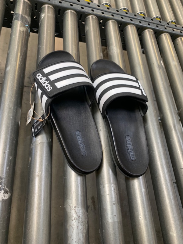 Photo 4 of Adidas Men's Adilette Comfort Adjustable Slide Sandals - Black, 13, Minor Use