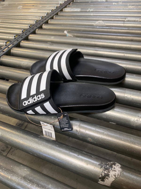 Photo 3 of Adidas Men's Adilette Comfort Adjustable Slide Sandals - Black, 13, Minor Use