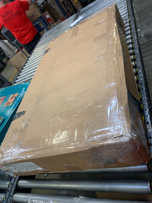 Photo 1 of Keter Solana 70 Gallon Storage Bench Deck Box for Patio Furniture, Box Packaging Damaged, Moderate Use, Scratches and Scuffs Found on Item, Missing Parts, Missing Hardware, Selling for Parts
