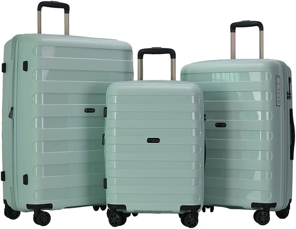 Photo 1 of **ONLY 1 SUIT CASE***GinzaTravel 3-Piece Expandable Hard Luggage Sets ,20"+24"+28" Large Capacity Travel Suitcase Bag for Trip Business,-----ONLY 20" --------minor damage due to usage ------zipper broken 