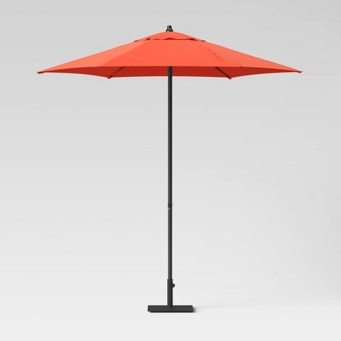 Photo 1 of 7.5' Round Patio Umbrella with Push-Up Lift Deep Orange - Room Essentials----base not included 
