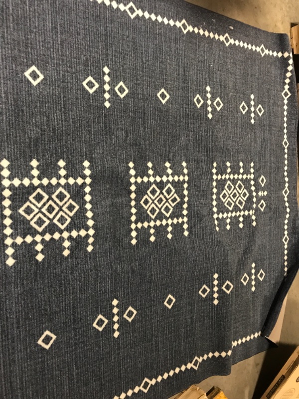 Photo 1 of 119x83 inches Potomac Three Square Center Motif Rug Indigo - Threshold™---dirty  item
