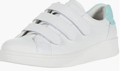 Photo 1 of ECCO Women's Soft 4 Three Strap Sneaker, White/Eggshell Blue, size 10
