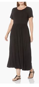 Photo 1 of Amazon Essentials Women's Short-Sleeve Waisted Maxi Dress - SIZE MEDIUM 
