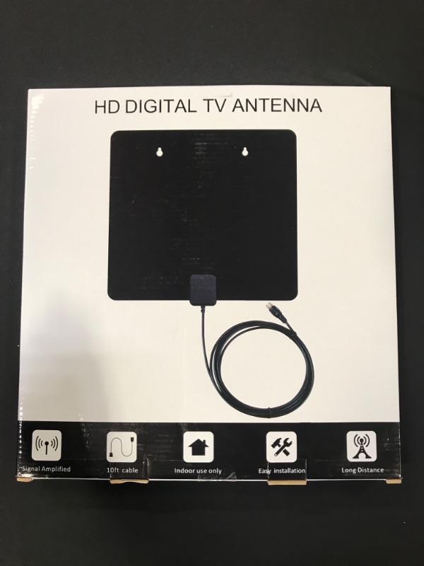 Photo 1 of HD Digital Indoor TV Antenna - Long Range Amplified 180 Miles Reception Support 4K 1080P for Television with Detachable Amplifier Signal Booster 13ft Coax HDTV Antenna Cable/AC Adapter
