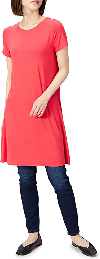 Photo 1 of Amazon Essentials Women's Plus Size Short-Sleeve Scoopneck Swing Dress - Size XL
