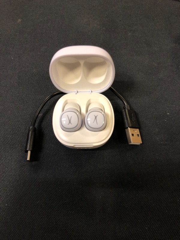 Photo 2 of Altec Lansing NanoPods Truly Wireless Earbuds with Charging Case, TWS Waterproof Bluetooth Earphones with Touch Controls for Travel, Sports, Running, Working (ICY)
