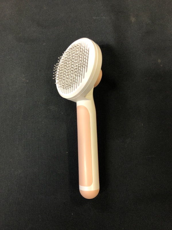 Photo 1 of AUBERRY Self Cleaning Slicker Brush,Long & Short Hair Pets Gently Removes Loose Undercoat, Mats and Tangled Hair Dog & Cat Grooming Brush, Skin Friendly. (PINK)
