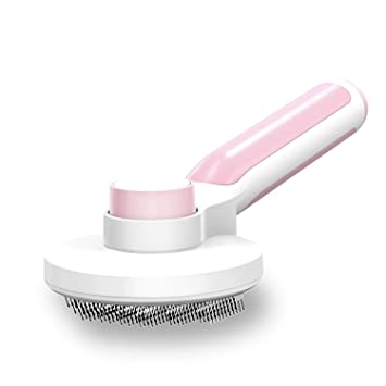 Photo 1 of AUBERRY Self Cleaning Slicker Brush,Long & Short Hair Pets Gently Removes Loose Undercoat, Mats and Tangled Hair Dog & Cat Grooming Brush, Skin Friendly. (PINK)
