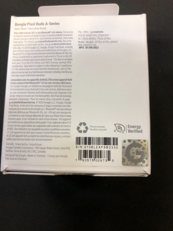 Photo 3 of Google Pixel Buds A-Series - Wireless Earbuds - Headphones with Bluetooth - Dark Olive
