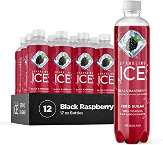 Photo 1 of 24 pcs  Sparkling ICE, Black Raspberry Sparkling Water, Zero Sugar Flavored Water, with Vitamins and Antioxidants, Low Calorie Beverage, 17 fl oz Bottles - BEST BY 08- 08 -2022
