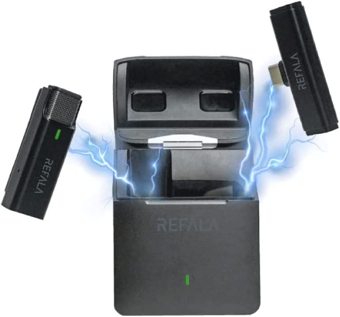 Photo 1 of ReFaLa Plug-Play Upgraded Lavalier Wireless Microphone for Youtubers, Facebook Live Stream,Vloggers, Interview, TikTok, Zoom, Noise Reduction, NO APP/Bluetooth Needed (with Charging case) (Type-C) - sealed 
