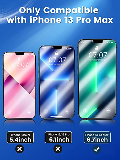 Photo 2 of ?Military-Grade Shatterproof Glass Screen Protector?Fit for ?iPhone 13 Pro Max? Tempered Glass Screen Protector?All Edge Protection??Ultra Clear?2 COUNT 