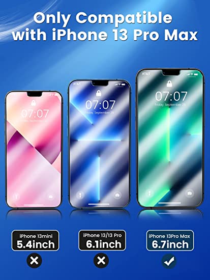 Photo 1 of ?Military-Grade Shatterproof Glass Screen Protector?Fit for ?iPhone 13 Pro Max? Tempered Glass Screen Protector?All Edge Protection??Ultra Clear?2 COUNT 