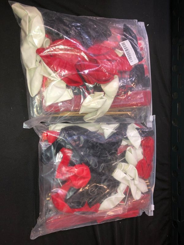 Photo 1 of Black Red Graduation Party Decorations 2022 Graduation Decorations class of 2022 graduation decorations Including Congrats Grad Banners Paper Photo Booth Props Balloons foil fringe curtains for Graduation Party Supplies