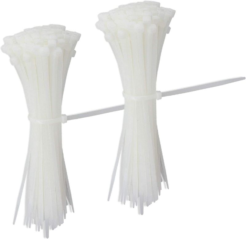 Photo 1 of Cable Zip Ties Nylon Self Locking Wire Tie 4 inch 200 Pieces White 2 COUNT 