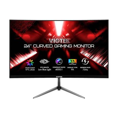 Photo 1 of VIOTEK NBV24CB2 24-Inch Curved Monitor, 75 Hz Full-HD Frameless Monitor for Home, Office & Gaming | VGA, HDMI, 3.5mm | Adaptive Sync w/Superior Dead Pixel Policy + 3Yr Performance Promise
