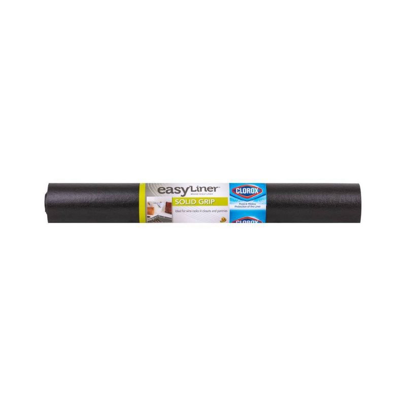 Photo 1 of 1 - Duck Solid Grip EasyLiner Non Adhesive Shelf Liner with Clorox, 20" X 6' Black
