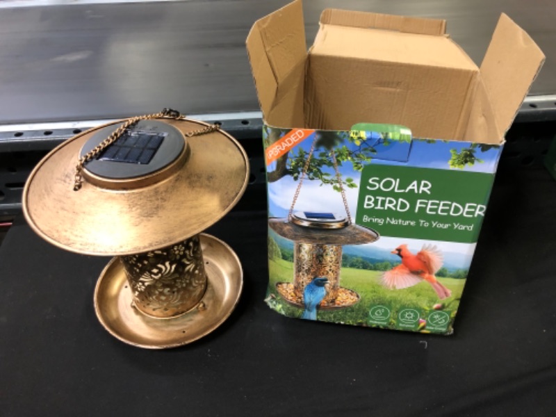 Photo 2 of 2022 Upgraded Solar Bird Feeders for Outside Metal Bird Feeders Outdoor Hanging,Wild Bird feeders as Gift Ideas for Bird Lovers Garden Yard Patio Cardinals ( Heavy Duty Weather Resistance 2LBs )
